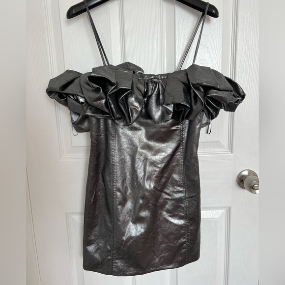 Zara Voluminous Short Silver Dress - Picture 2 of 7